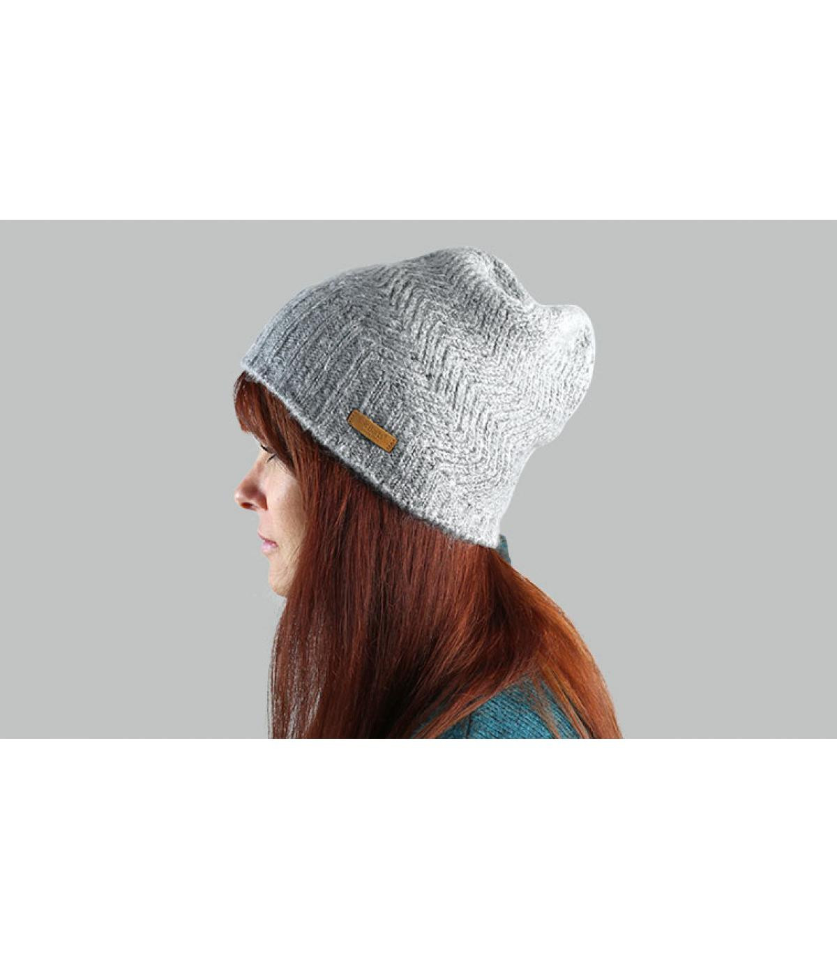 Barts grijze lange hoed Cecilia Beanie heather grey